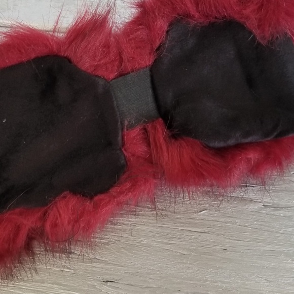Burgundy Faux Fur Headband - Picture 4 of 4